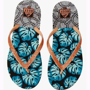 Reef Kids Stargazer Print 'Geo Palms' Flip Flop